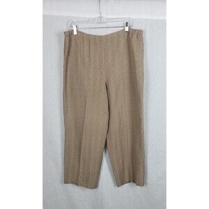 Eileen Fisher Pants Beige Tan M Silk Linen Pull‎ On Textured Casual Career Work